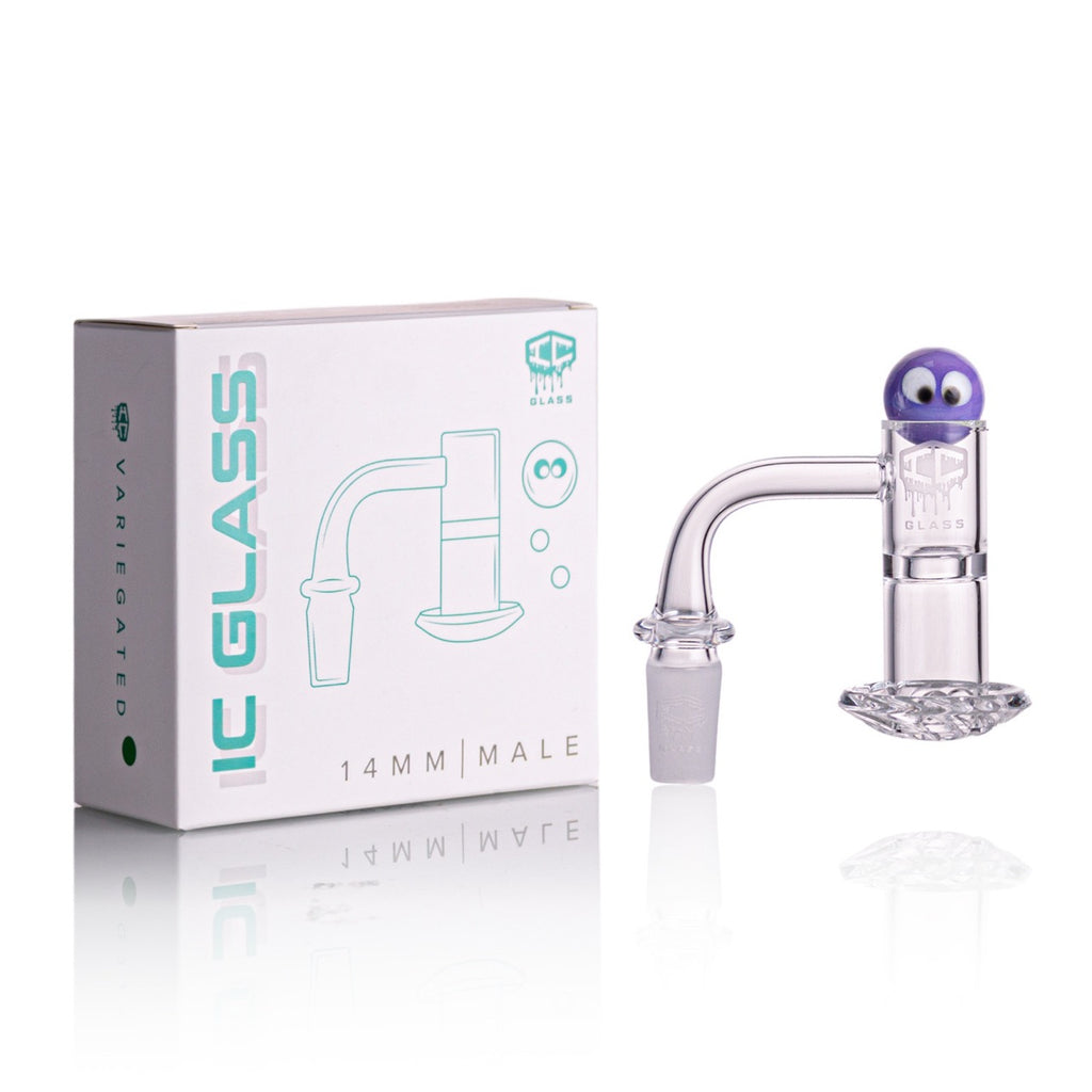 IC Glass - Variegated | 14mm 90D Quartz Banger | Includes Carb Cap, Terp Balls & Sticker | 5 Colors
