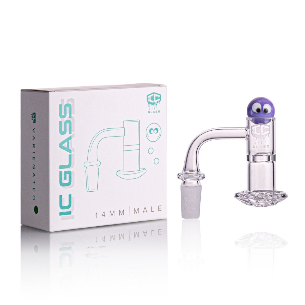 IC Glass - Variegated | 14mm 90D Quartz Banger | Includes Carb Cap, Terp Balls & Sticker | 5 Colors
