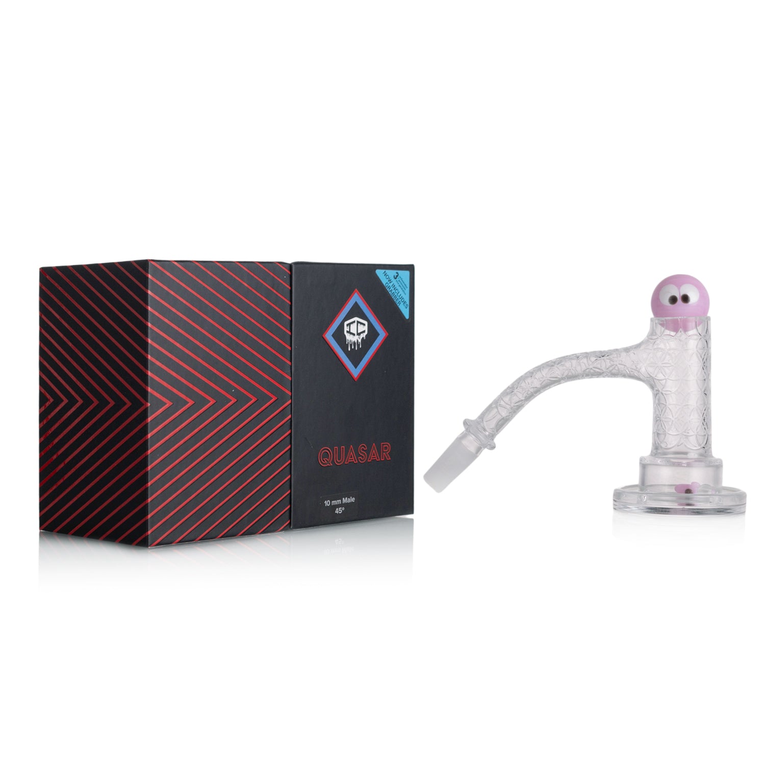 IC Quartz - Quasar 3rd Gen | 10mm 45D Banger | Includes Carb Cap, Terp balls | 5 Colors