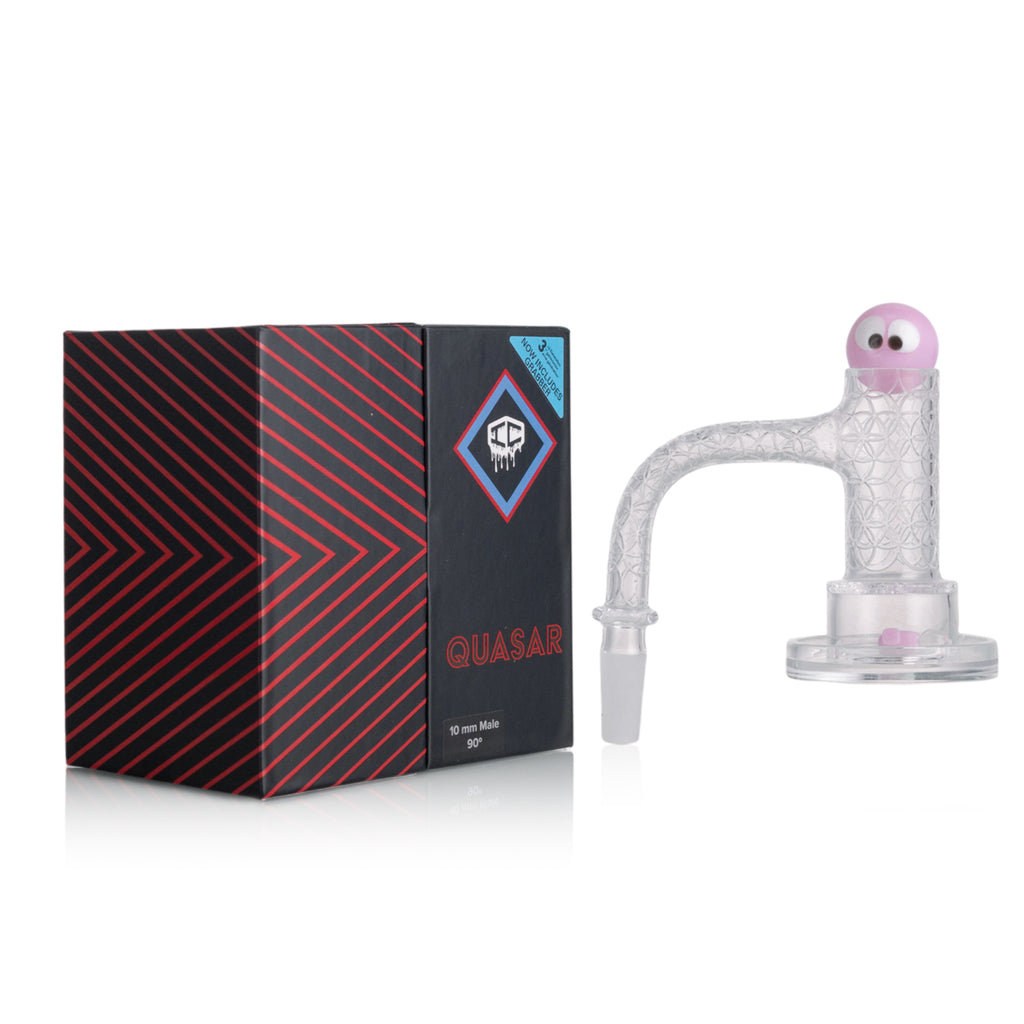 IC Quartz - Quasar 3rd Gen | 10mm 90° Banger | Includes Carb Cap, Terp balls | 5 Colors