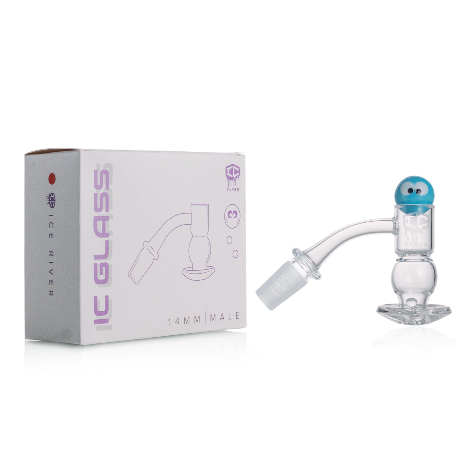 IC Glass - Ice River | 14mm 45D Quartz Banger | Includes Carb Cap, Terp Balls & Sticker | 5 colors