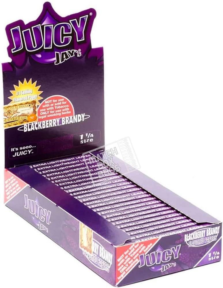 Juicy Jay's 1.25n Pure Hemp Rolling Papers Various Flavors- 24CT Per Box