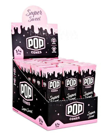 POP Cones - 1 1/4 Size | Cones with a Flavor Burst Pop ( Wraps, Papers, Cones) | Display 24PK | 6 Cones/Pack
