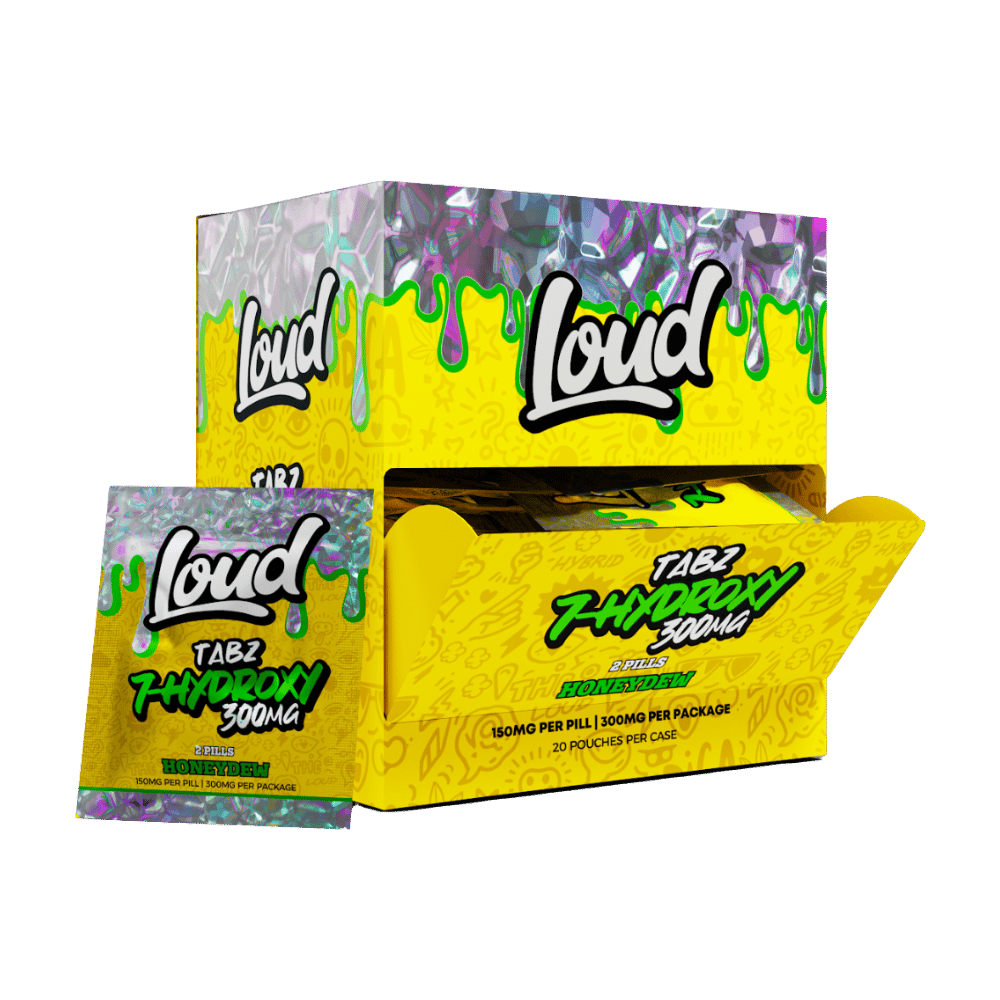 Loud TABZ | 7 Hydroxy | 150mg/Pill | 300mg/Pack | 20 Pouches | Box