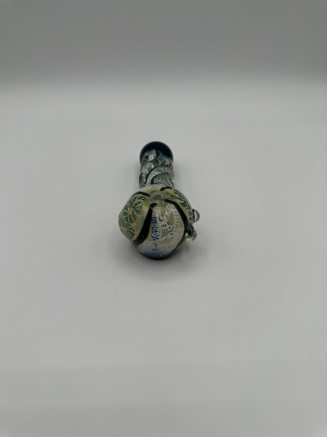 IC Glass - Dual Tone Swirl Hand Pipe with Twisted Bundle Shape Neck | 4 Colors | ICHP157