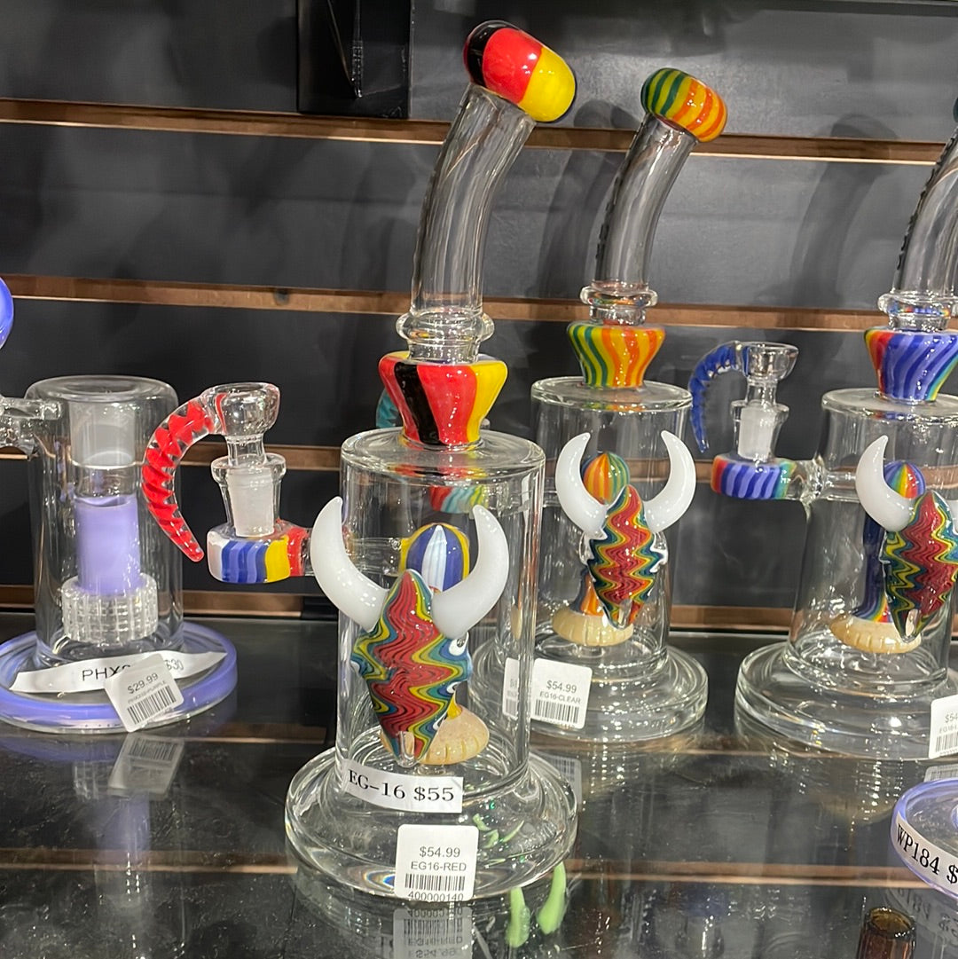 Water Pipe - with Bull head on front and Cactus plant  inside with designer bowl piece | 10" Main image