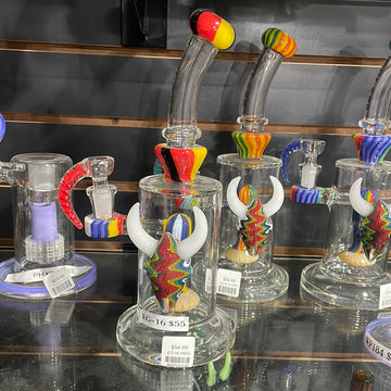 Water Pipe - with Bull head on front and Cactus plant  inside with designer bowl piece | 10"