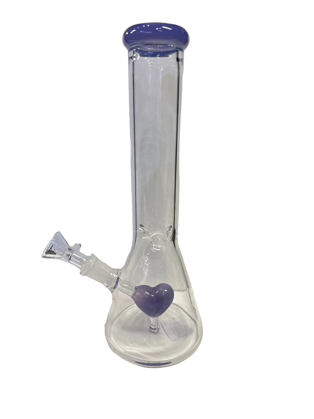 Beaker with heart perc and attached downstem | WP5318