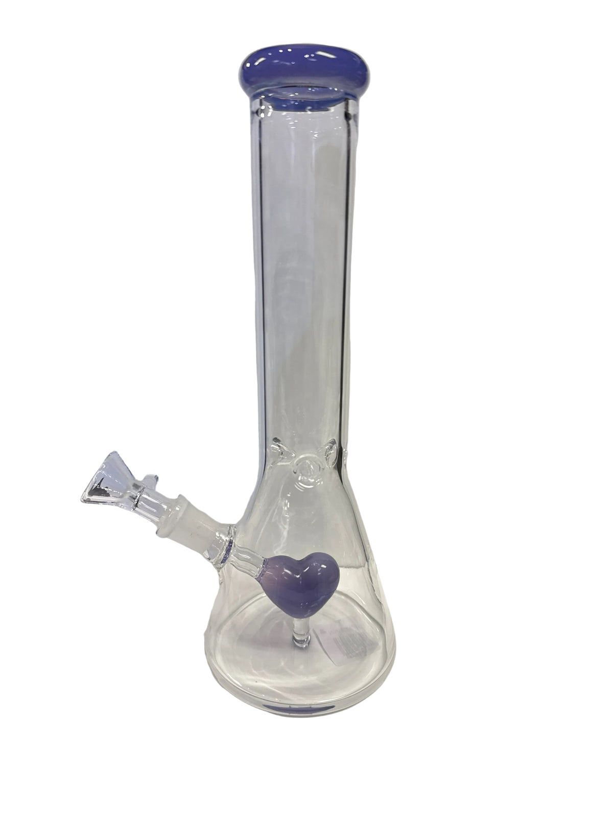 Beaker with heart perc and attached downstem | WP5318