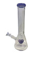 Beaker with heart perc and attached downstem | WP5318