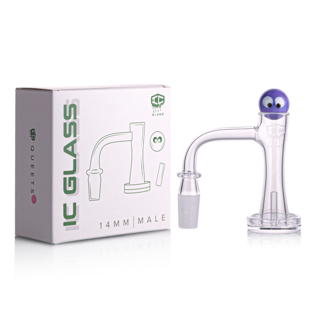 IC Glass - Queets | 14mm 90D Quartz Banger | Includes Carb Cap, Terp Balls & Sticker | 6 Colors