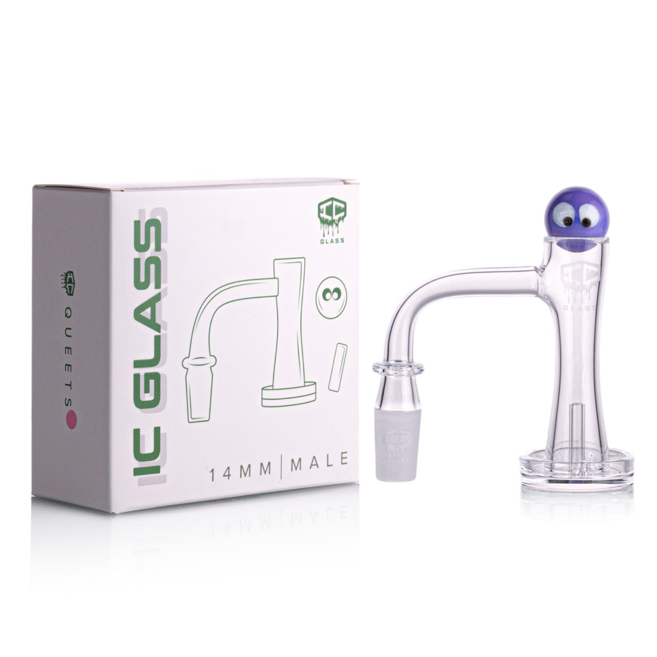IC Glass - Queets | 14mm 90D Quartz Banger | Includes Carb Cap, Terp Balls & Sticker | 6 Colors
