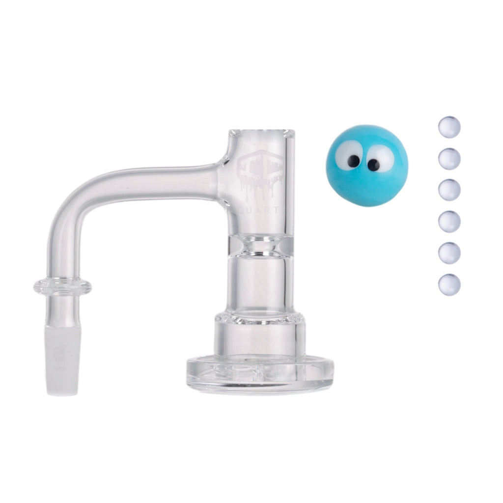IC Quartz - Everclear | 10mm 90 Banger | Includes Carb Caps & Terp Balls | 5 Colors