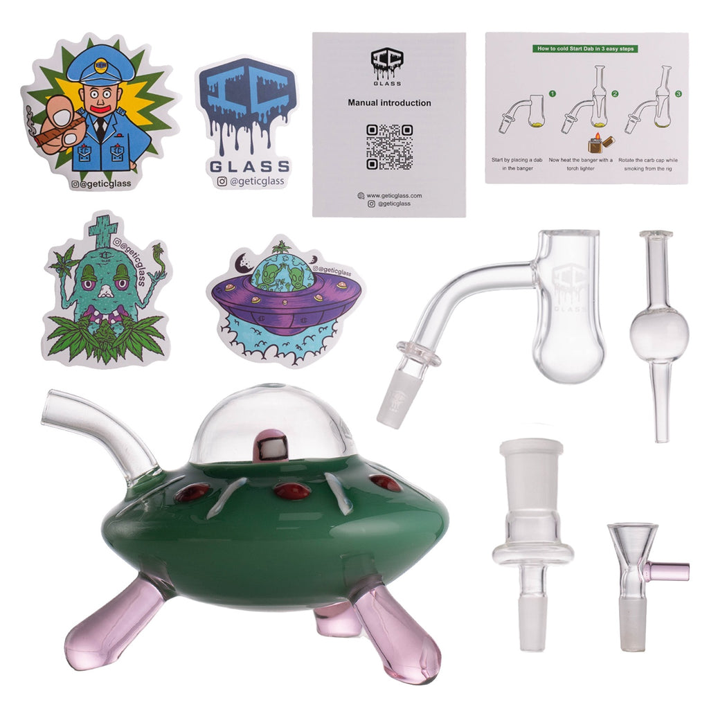 IC GLASS - Unidentified Flying Toke  Dab Rig | Assorted 3 Colors