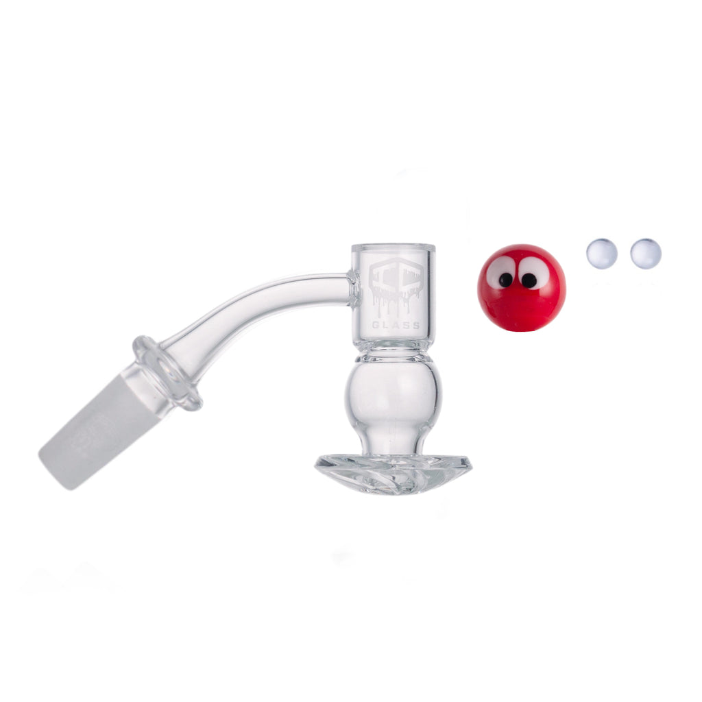 IC Glass - Ice River | 10mm 45D Quartz Banger | Includes Carb Cap, Terp Balls & Sticker | 5 colors