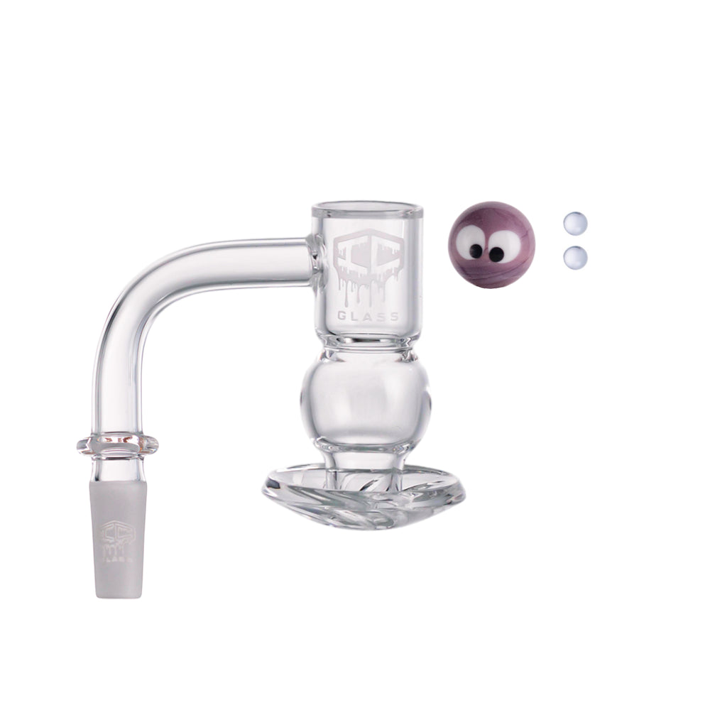 IC Glass - Ice River | 10mm 90D Quartz Banger | Includes Carb Cap, Terp Balls & Sticker | 5 Colors