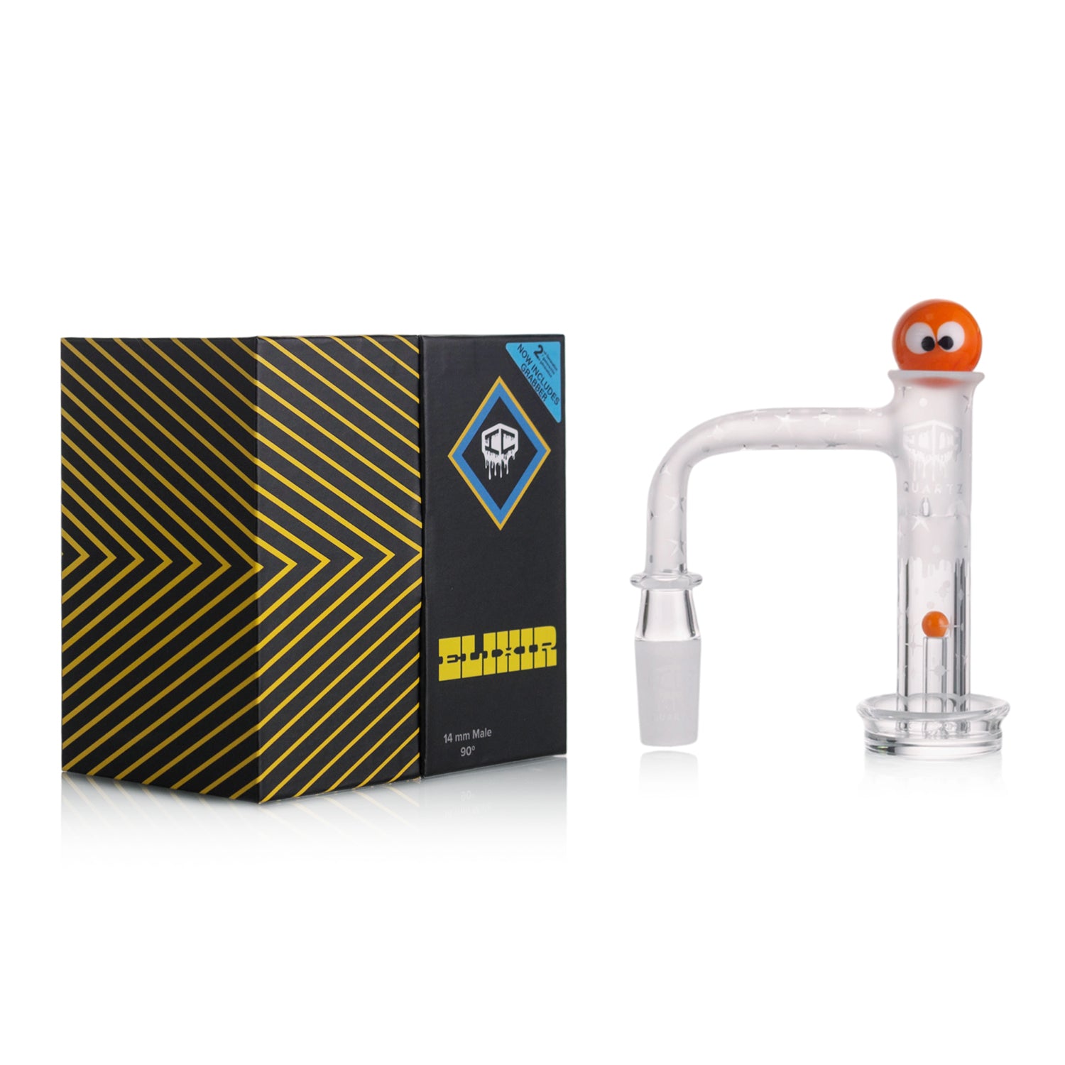IC Quartz - Elixir 2nd Gen | 14mm 90° Banger | Includes Terp Ball Grabber, Carb Cap, Terp Ball & Terp Pillar| 5 colors Main image
