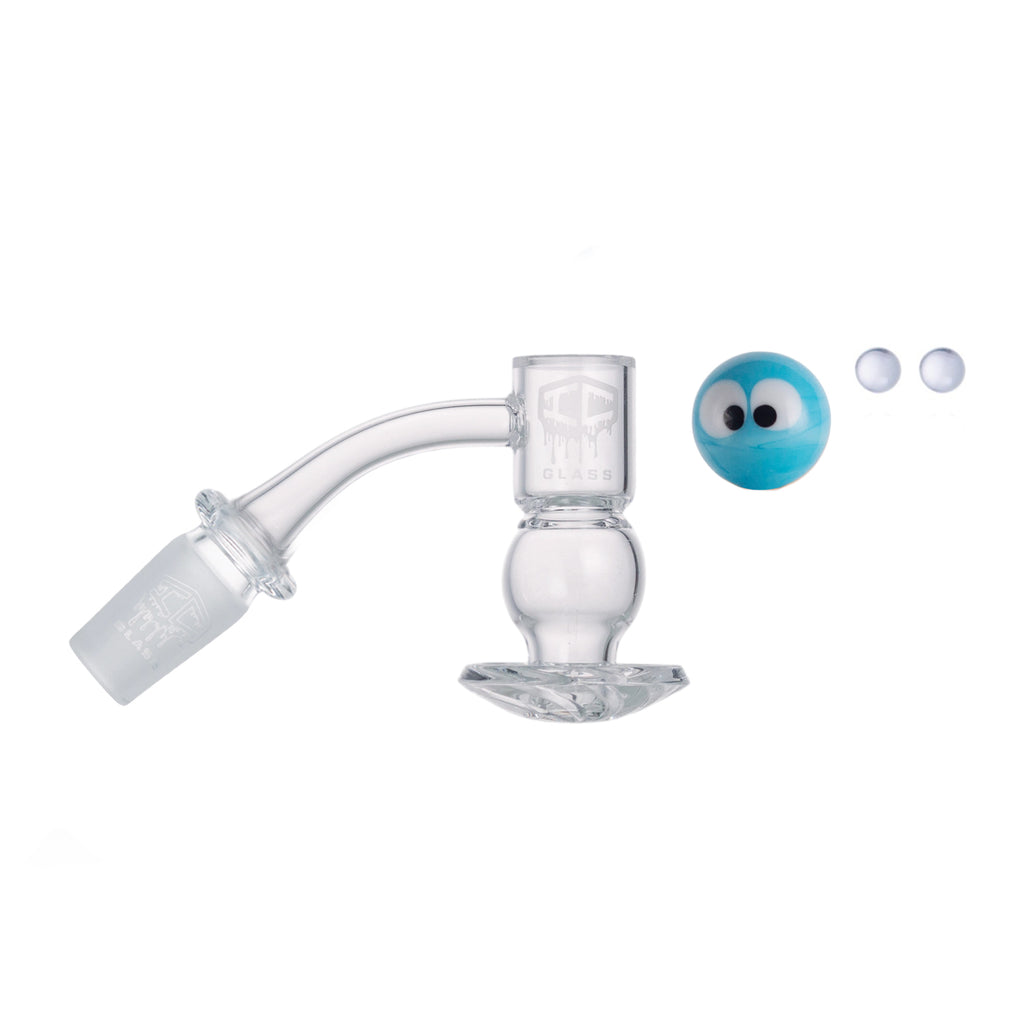 IC Glass - Ice River | 14mm 45D Quartz Banger | Includes Carb Cap, Terp Balls & Sticker | 5 colors