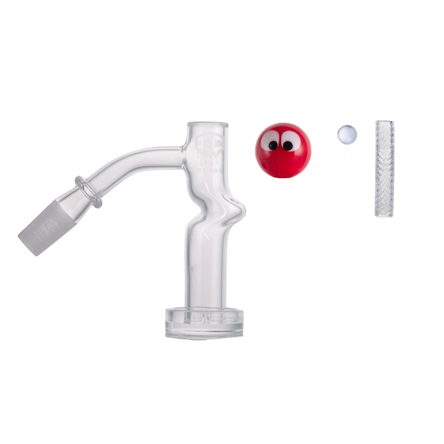 IC Glass - Columbia  | 14mm 45° Quartz Banger | Includes Carb Cap, Terp Balls & Sticker | 5 Colors