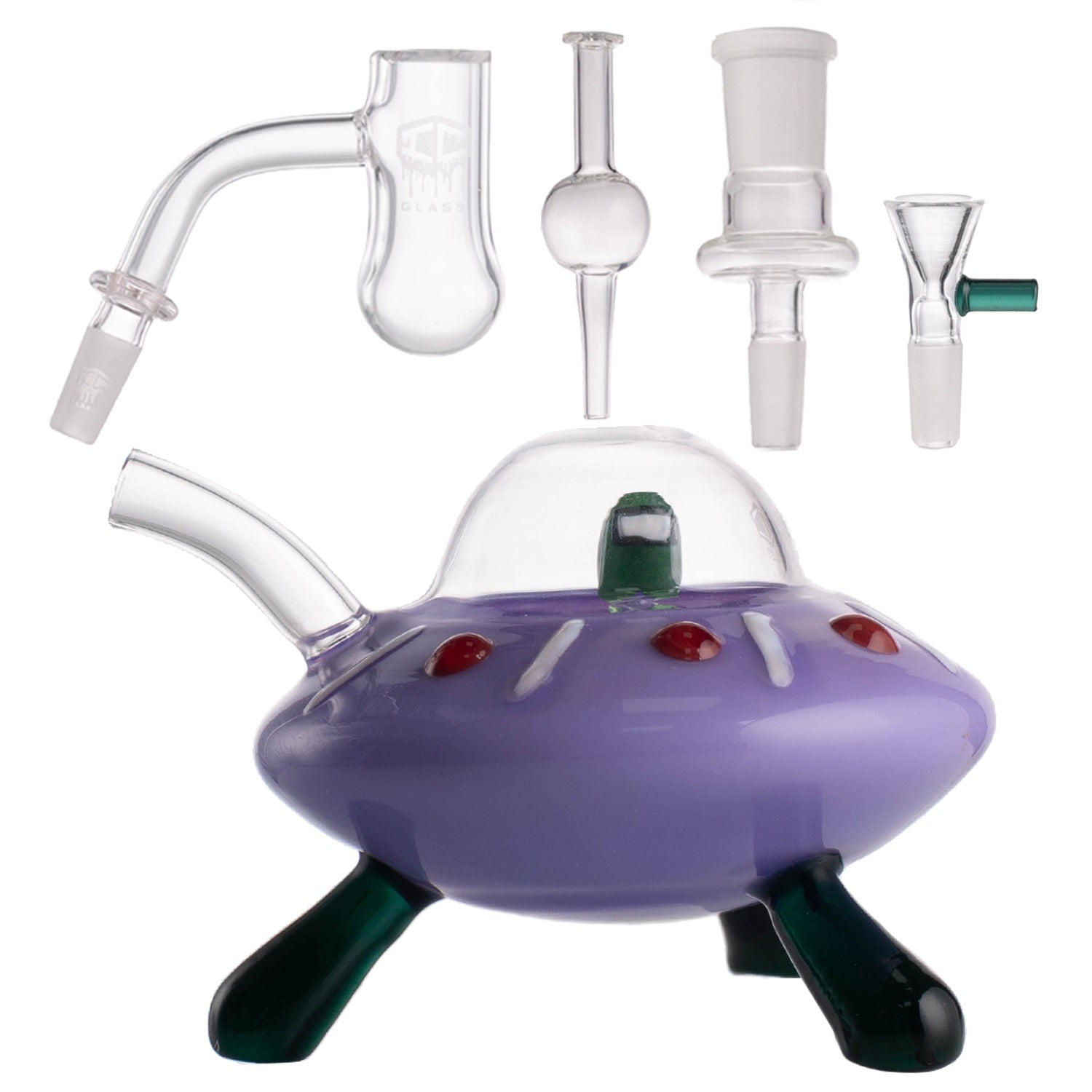 IC GLASS - Unidentified Flying Toke  Dab Rig | Assorted 3 Colors