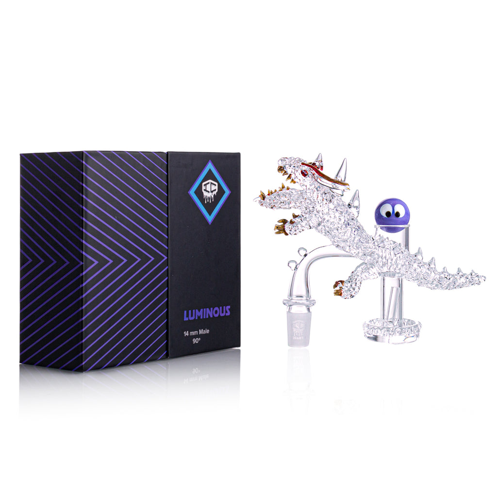 IC Quartz - Luminous-H Premium Design | 14mm 90° | 99.9%  Banger | Includes Carb Cap, Terp balls