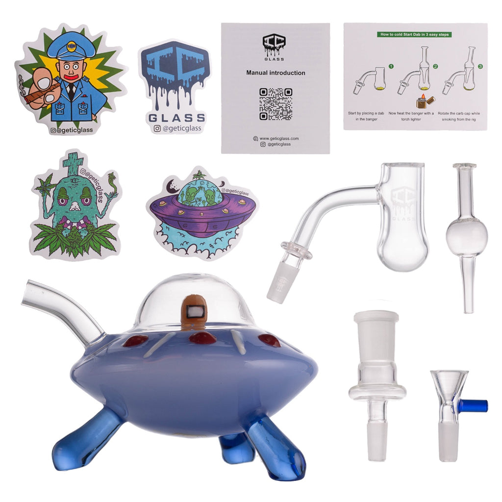 IC GLASS - Unidentified Flying Toke  Dab Rig | Assorted 3 Colors