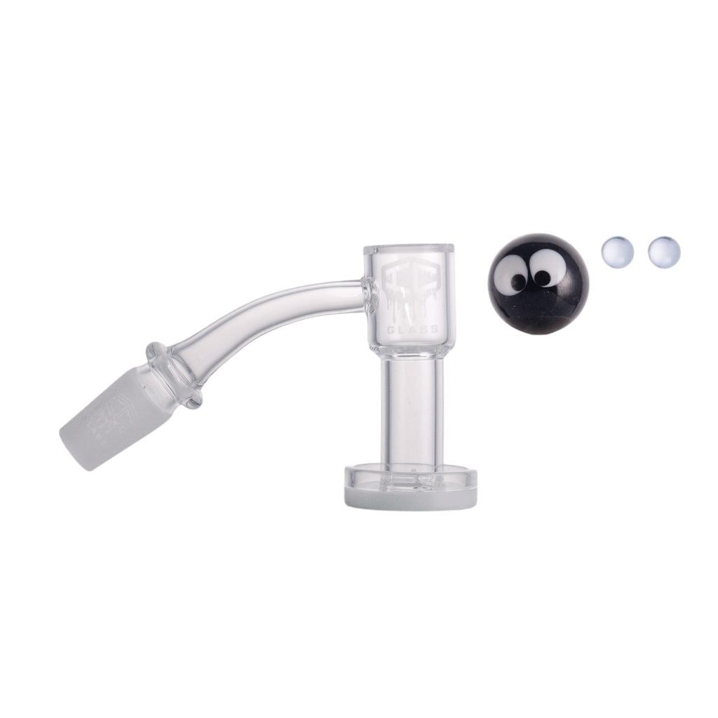 IC Glass - Fairchild | 14mm 45° Quartz Banger | Includes Carb Cap, Terp Balls | 5 Colors