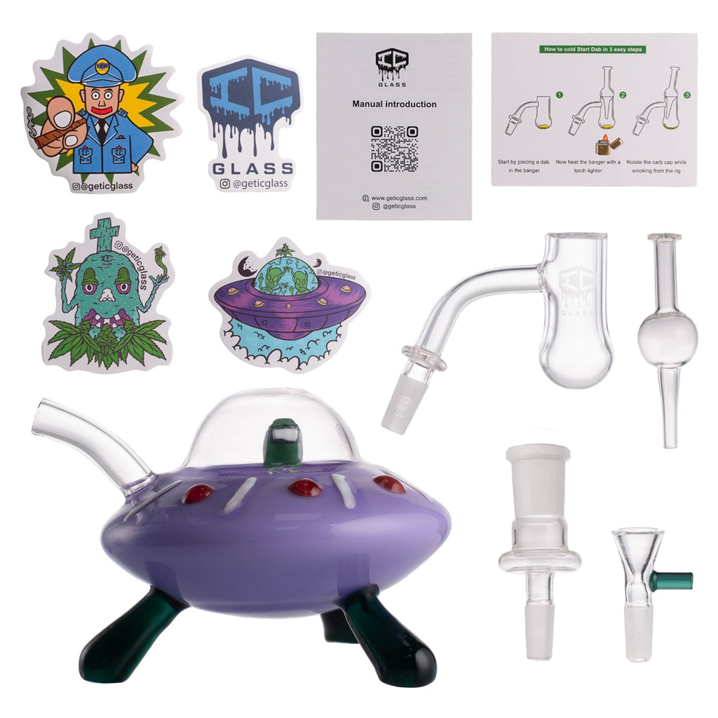 IC GLASS - Unidentified Flying Toke  Dab Rig | Assorted 3 Colors