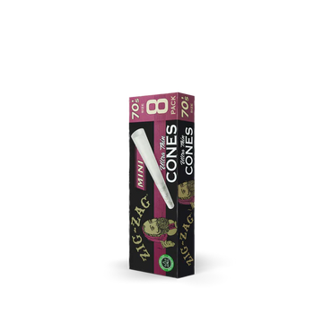 Zig-Zag 70mm Ultra Thin Pre Rolled Mini Cones - 8 Pack Box