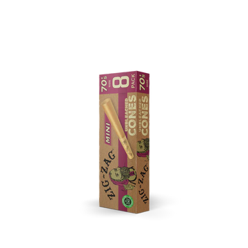 ZIG-ZAG Unbleached Cones 70mm Minis - 8 Ct