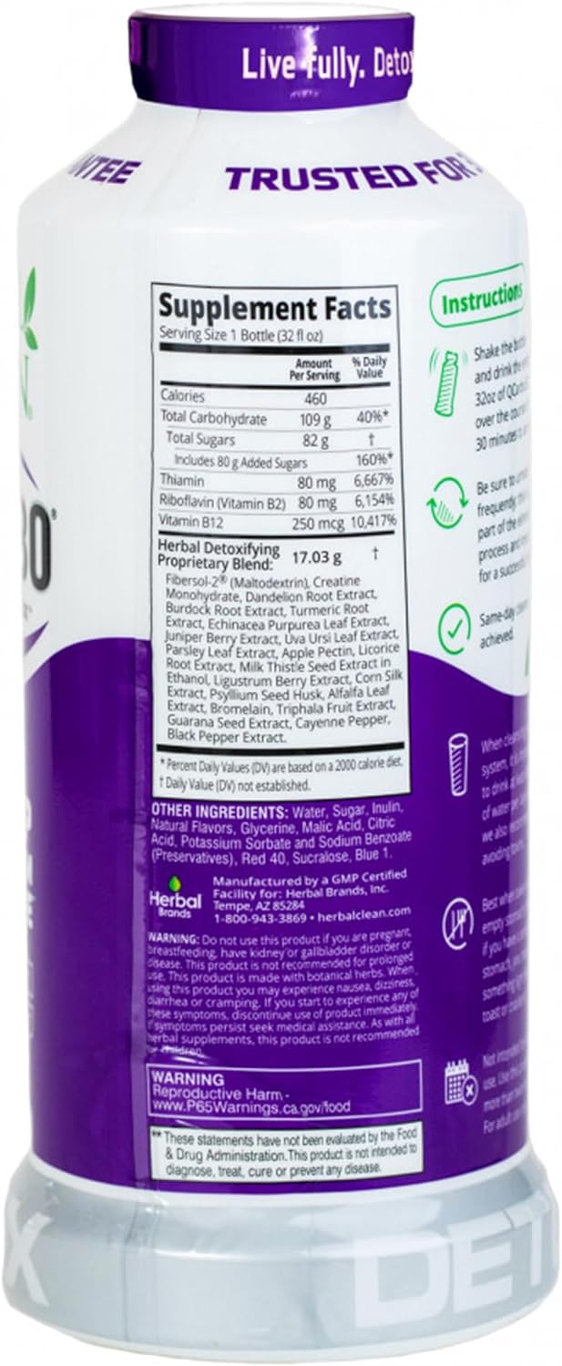 QCarbo Herbal Clean - 32oz Clear Detox Kit | Single Unit
