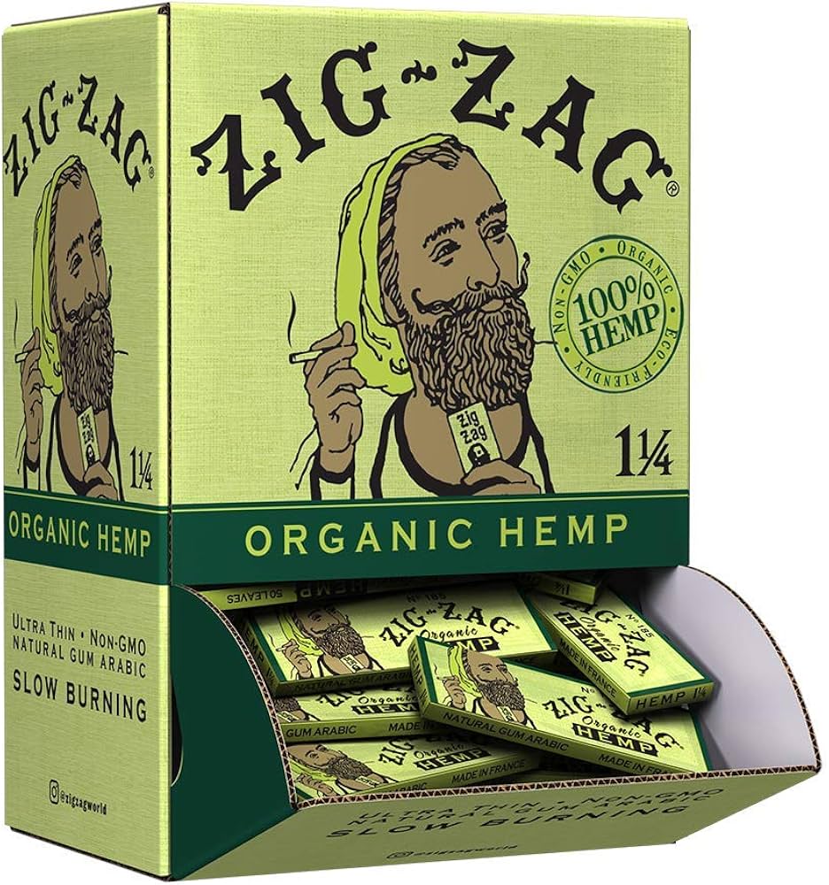 ZIG ZAG ORGANIC HEMP 1 1/4 PAPERS SLOW BURNING Main image