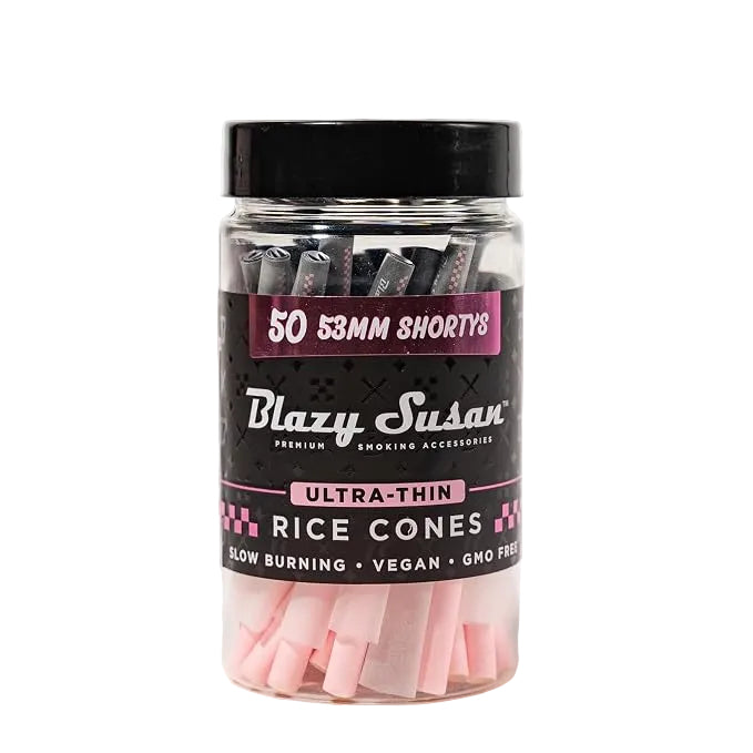 Blazy Susan Ultra Thin Rice Cones | 53MM SHORTYS 50CT JAR Main image