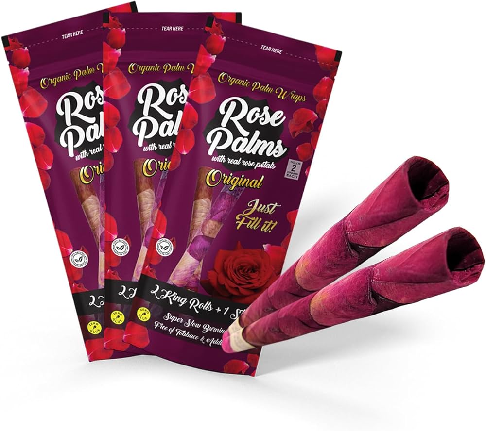 Rose Palms King Size- Original- 20 count display- 2 per pouch + Filler Stick