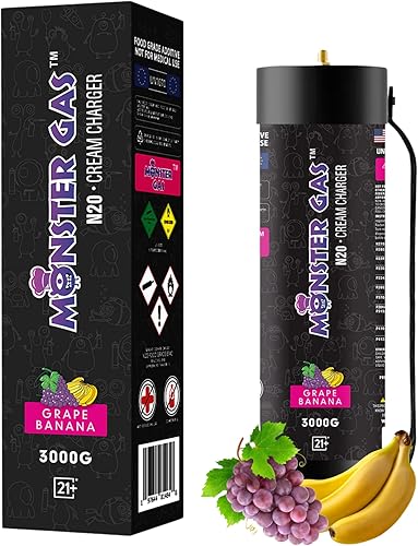 Monster 3000G Whipped Cream Chargers | FOOD-GRADE NITROUS OXIDE FOR FOOD| SINGLE TANK