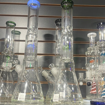 Water Pipe - 16Inch beaker with colored lip and Tree Perk