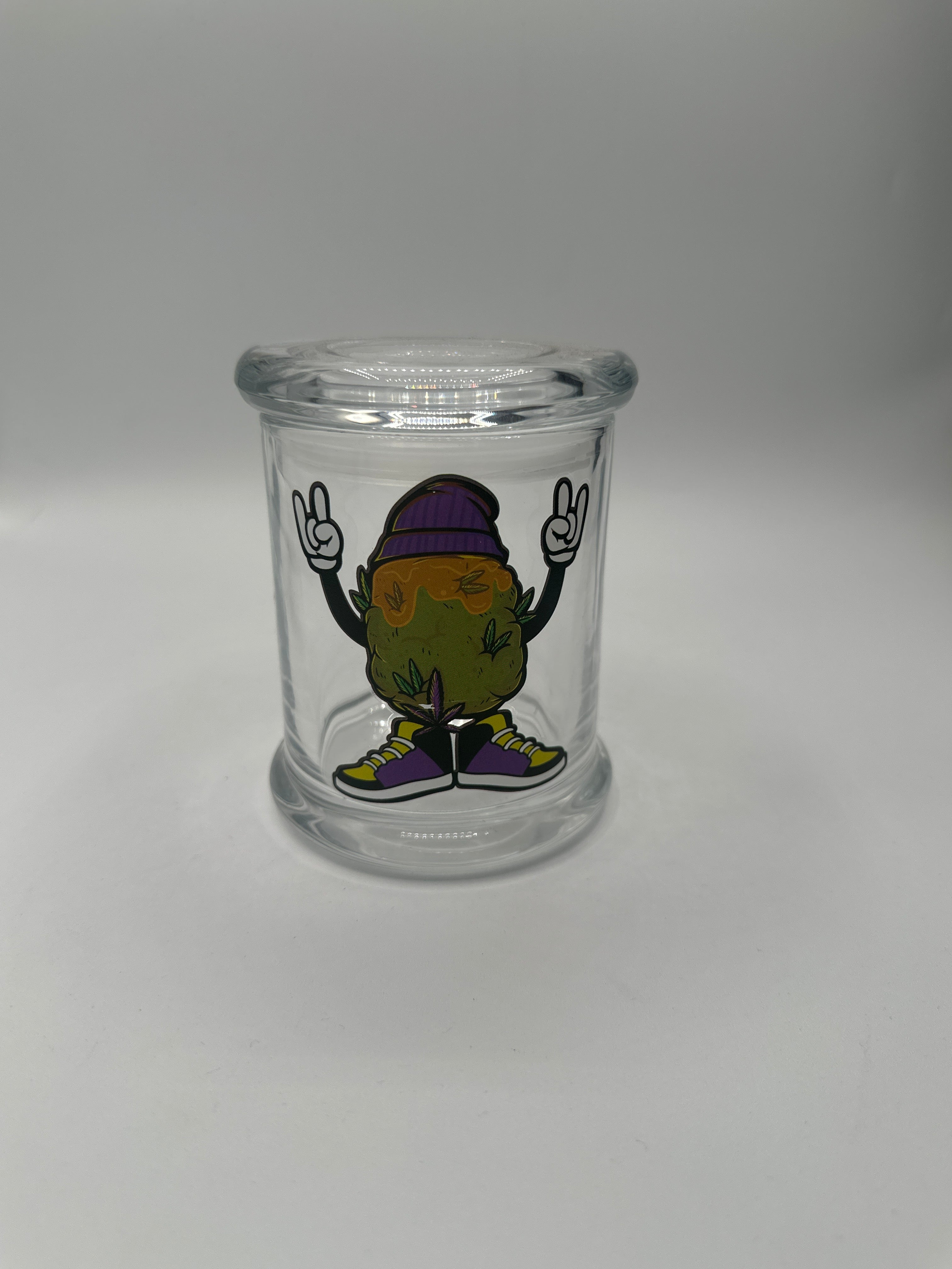 Air tight Glass container jars with print - LARGE | BOX OF 2 UNITS | BOX