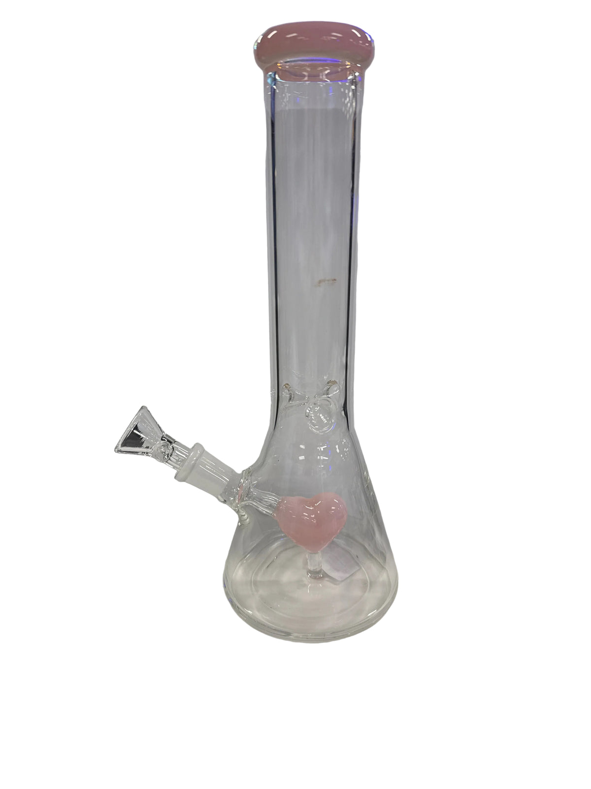 Beaker with heart perc and attached downstem | WP5318