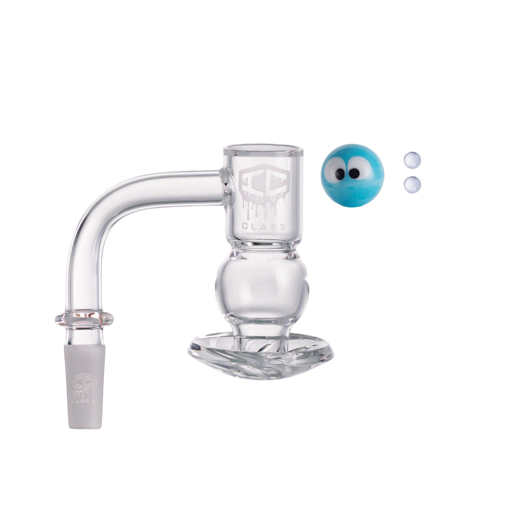 IC Glass - Ice River | 10mm 90D Quartz Banger | Includes Carb Cap, Terp Balls & Sticker | 5 Colors