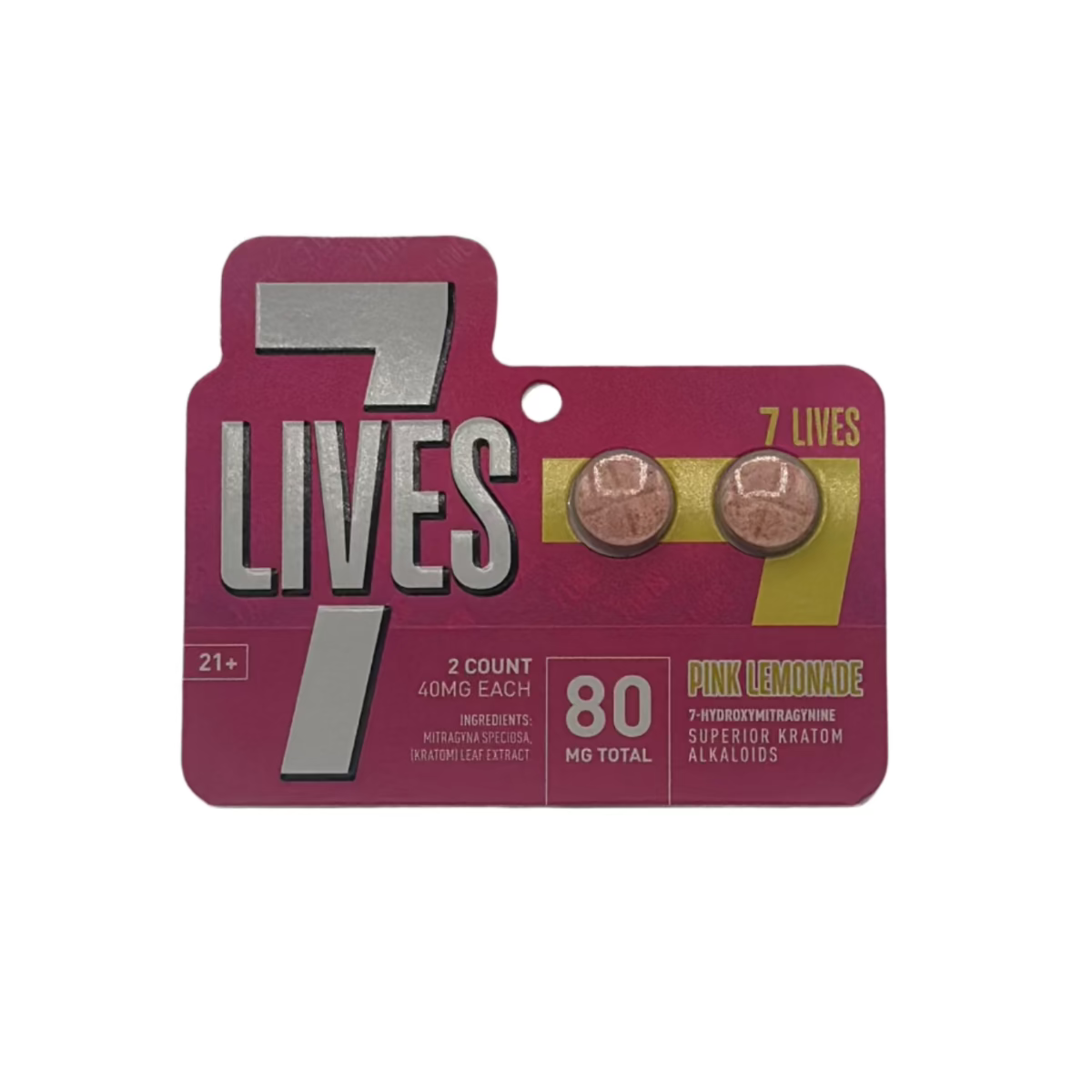 7 LIVES 7-HO Kratom Alkaloid Extract 80mg 2-count pack - Wholesale Case