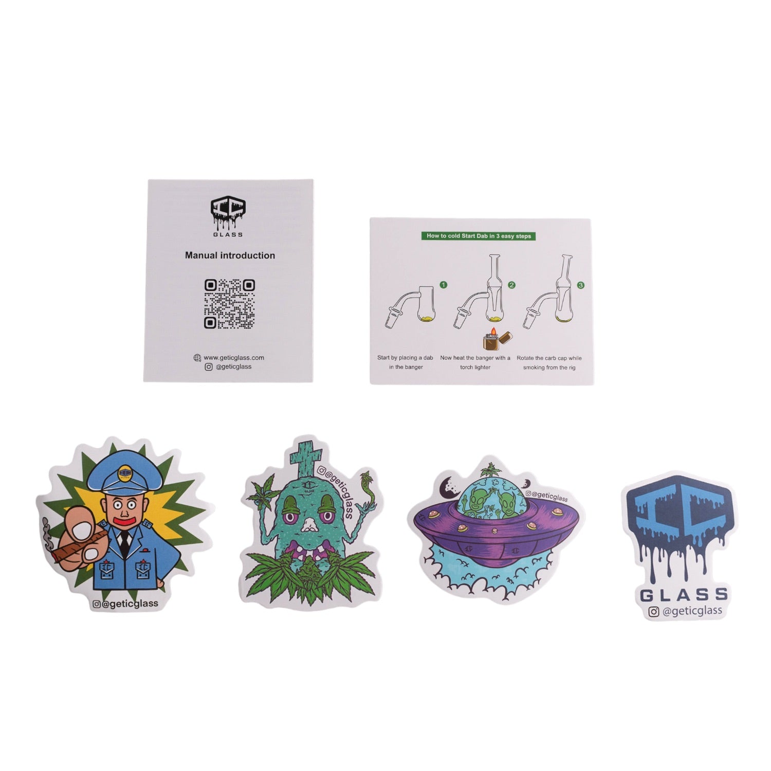 IC GLASS - Unidentified Flying Toke  Dab Rig | Assorted 3 Colors
