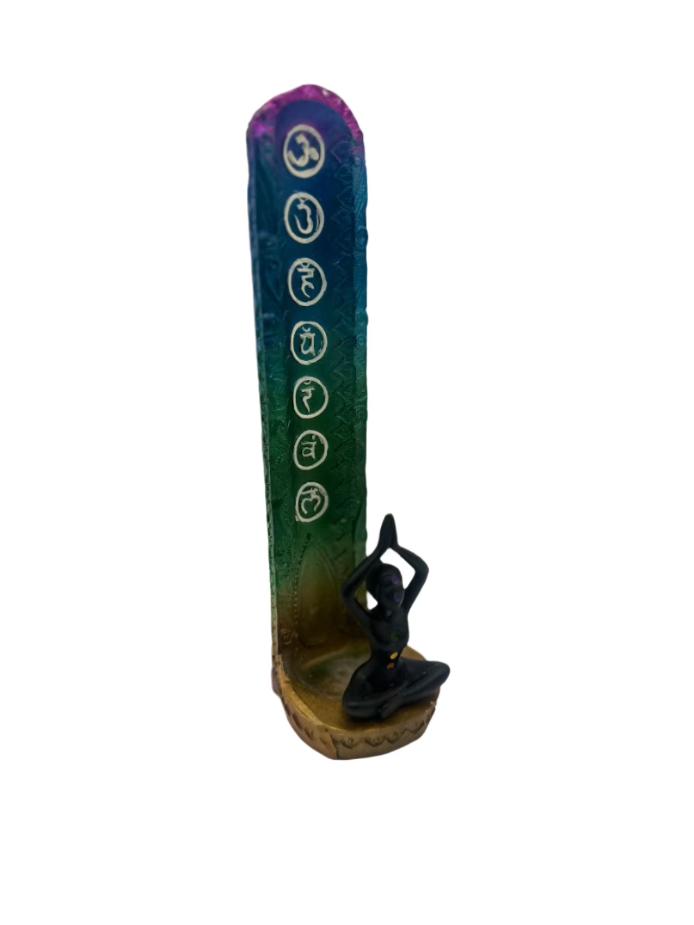 Shop the Lady with 7 Chakras Incense Holder (9.5") – a beautiful resin burner for chakra healing, meditation, yoga, and spiritual home decor.