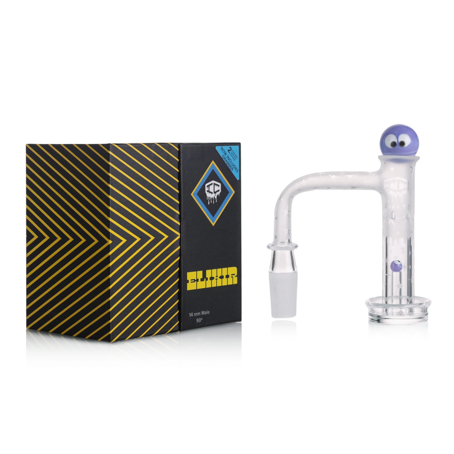 IC Quartz - Elixir 2nd Gen | 14mm 90° Banger | Includes Terp Ball Grabber, Carb Cap, Terp Ball & Terp Pillar| 5 colors Secondary image
