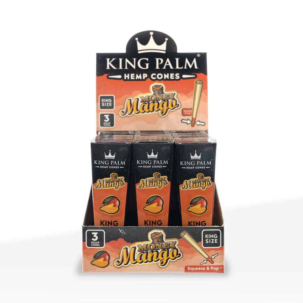 King Palm - Hemp Cones | KING Size  3-Hemp cones| 30Packs/Display | Squeeze & POP | WR10