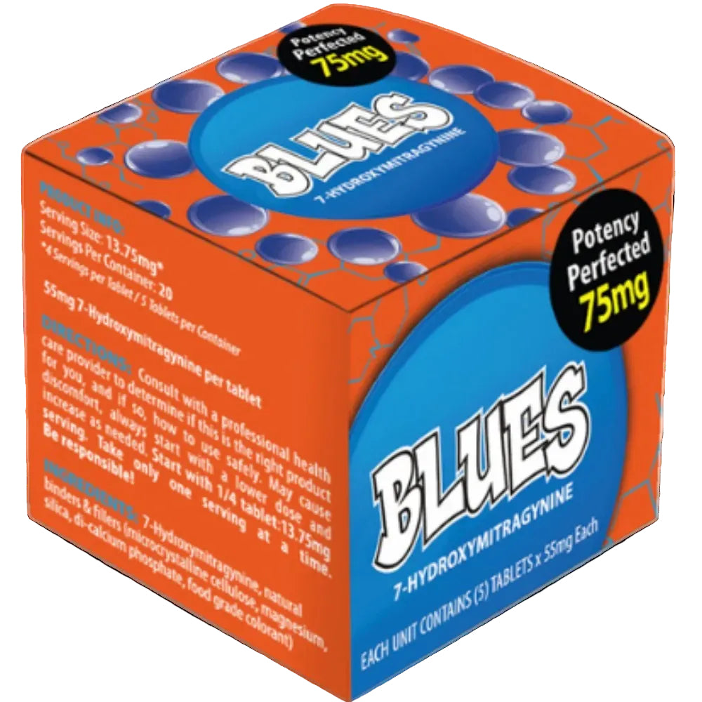BLUES|7-Hydroxymitragynine|75mg| 5Tablets |BOX Secondary image