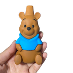 Silicone - 4.5" Bear Hand Pipe with Glass Bowl | Weed Pipe | Single Unit