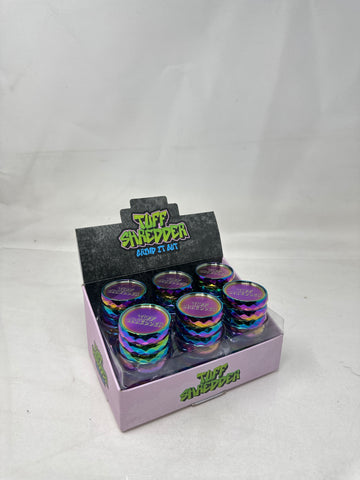Tuff Shredder -  Diamond cut design 4 piece grinder | Rainbow Color|12pc/Box | Single UNIT | TS1054