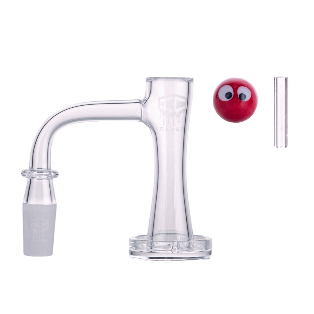 IC GLASS - QUEETS | 14mm Male 90D Banger| Includes Carb Cap, Terp Balls & Sticker | ICB1018
