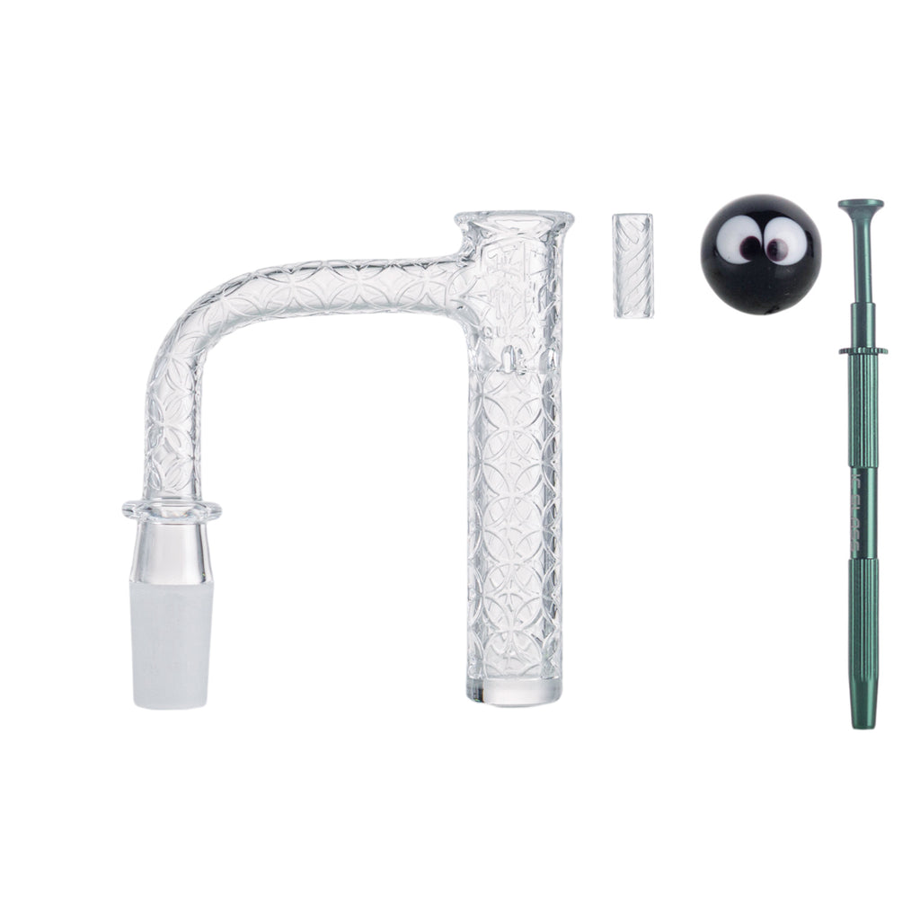 IC Quartz - Everclear 2nd Gen | 14mm 90° Banger | Includes Terp Ball Grabber, Carb Cap & Terp Pillar | 5 Colors