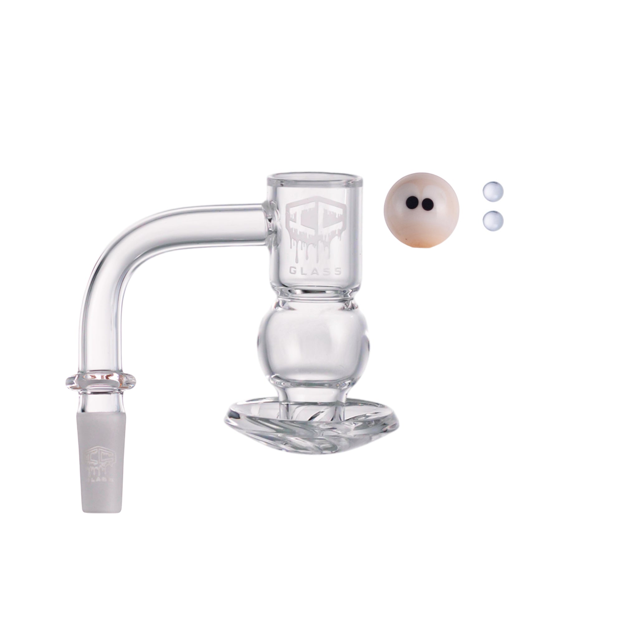 IC Glass - Ice River | 10mm 90D Quartz Banger | Includes Carb Cap, Terp Balls & Sticker | 5 Colors